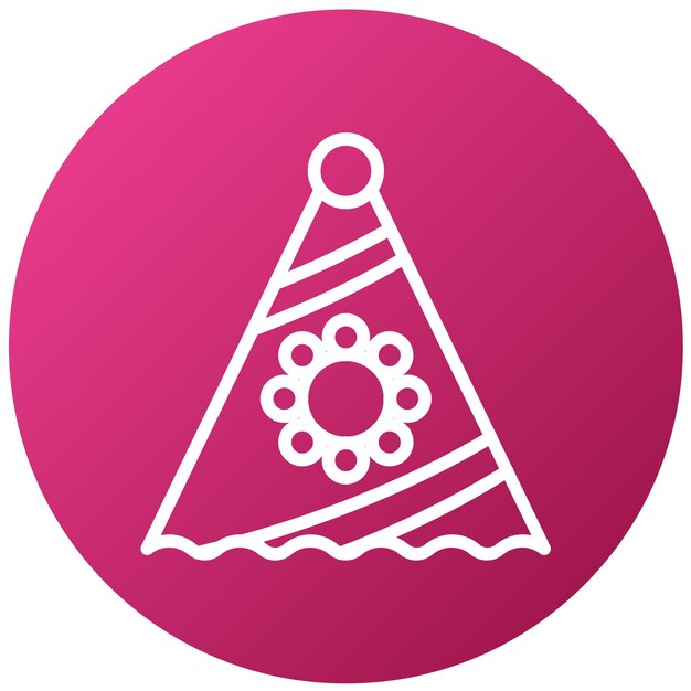 Diseño vectorial de estilo de icono de sombrero de fiesta