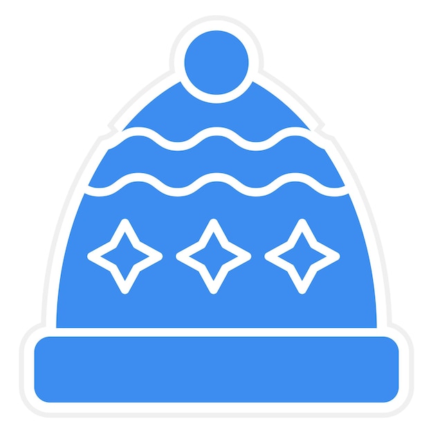 Diseño vectorial Estilo del icono del sombrero de invierno