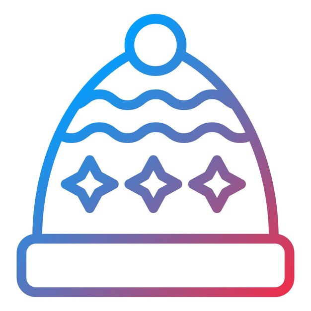 Diseño vectorial Estilo del icono del sombrero de invierno