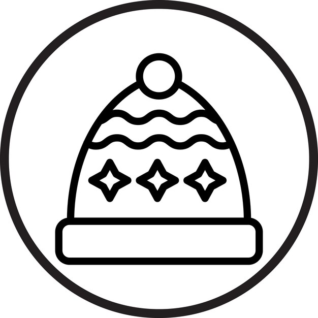 Diseño vectorial Estilo del icono del sombrero de invierno