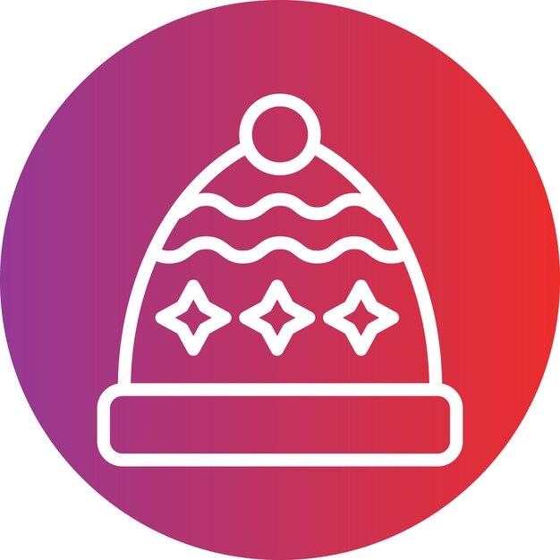 Diseño vectorial Estilo del icono del sombrero de invierno