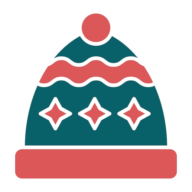 Diseño vectorial Estilo del icono del sombrero de invierno