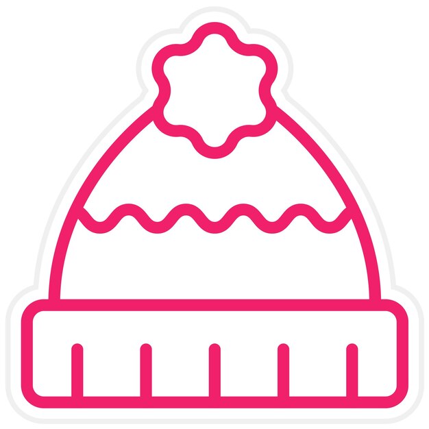 Diseño vectorial Estilo del icono del sombrero de invierno