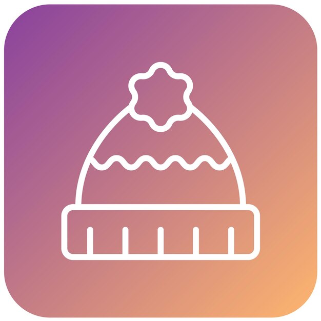 Diseño vectorial Estilo del icono del sombrero de invierno
