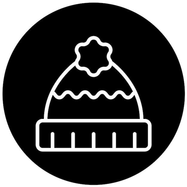 Diseño vectorial Estilo del icono del sombrero de invierno