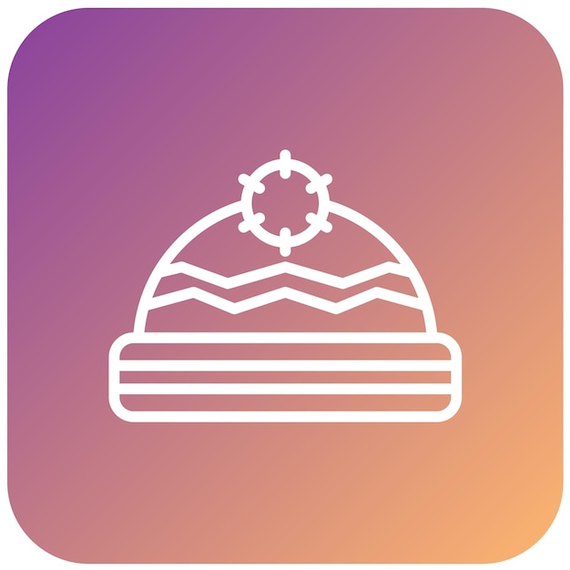 Diseño vectorial Estilo del icono del sombrero de invierno