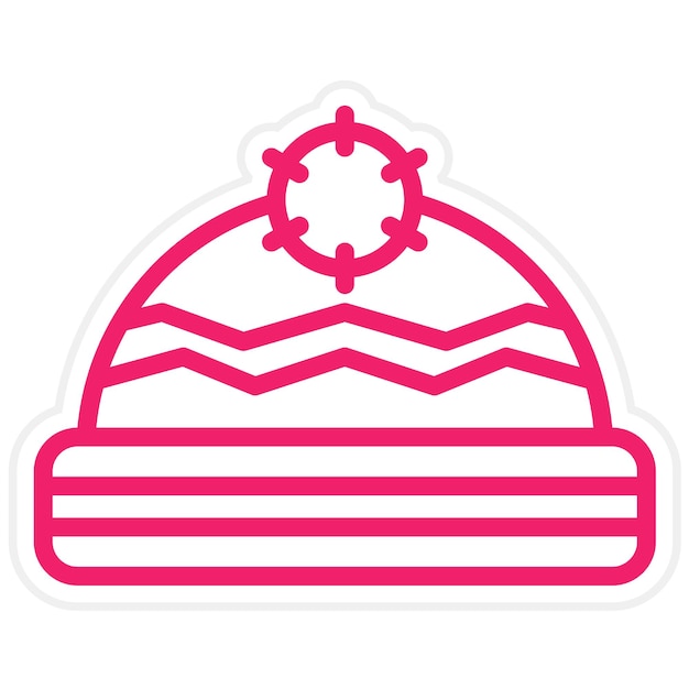 Diseño vectorial Estilo del icono del sombrero de invierno