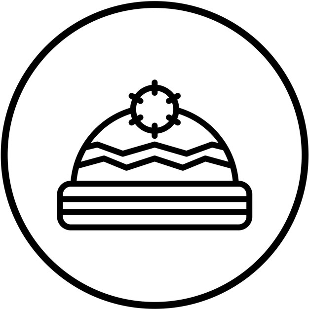 Diseño vectorial Estilo del icono del sombrero de invierno