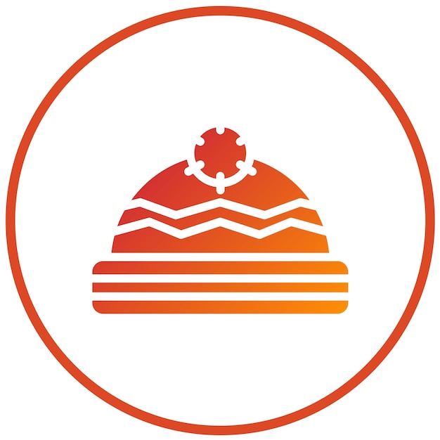 Diseño vectorial Estilo del icono del sombrero de invierno