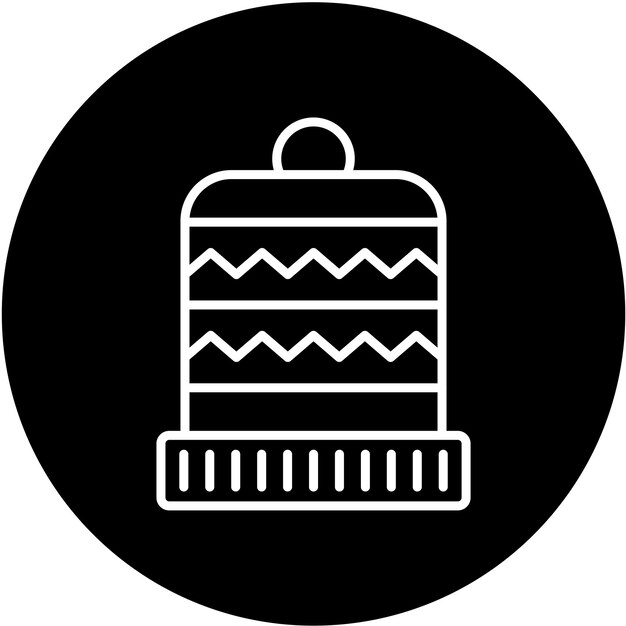 Diseño vectorial Estilo del icono del sombrero de invierno
