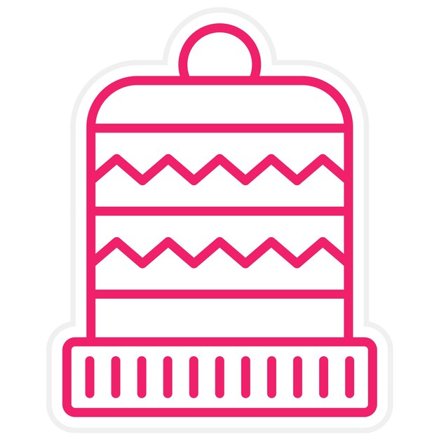 Diseño vectorial Estilo del icono del sombrero de invierno