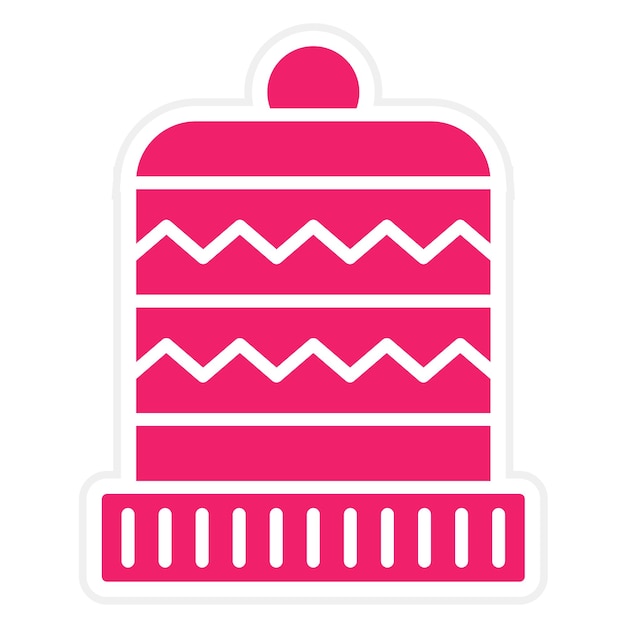 Diseño vectorial Estilo del icono del sombrero de invierno