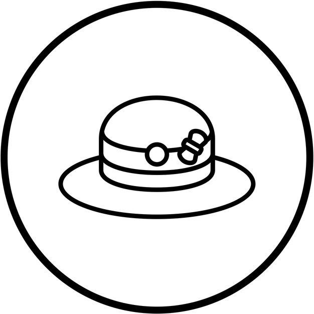 Diseño vectorial Estilo del icono del sombrero de la mujer
