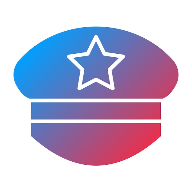 Diseño vectorial Estilo del icono del sombrero de la policía