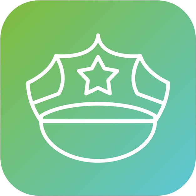 Diseño vectorial Estilo del icono del sombrero de la policía