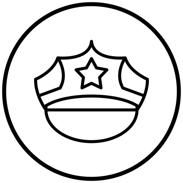 Diseño vectorial Estilo del icono del sombrero de la policía