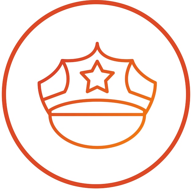 Diseño vectorial Estilo del icono del sombrero de la policía