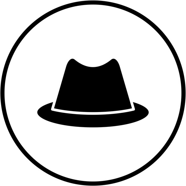 Diseño vectorial de estilo de icono de sombrero de vaquero