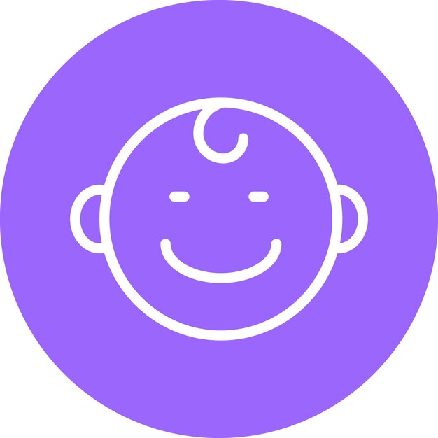 Diseño vectorial del estilo del icono de la sonrisa del bebé