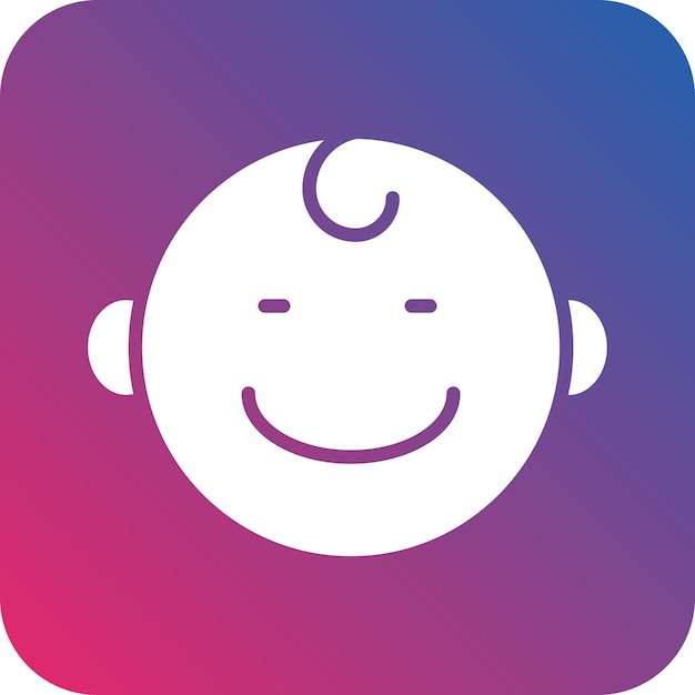 Diseño vectorial del estilo del icono de la sonrisa del bebé