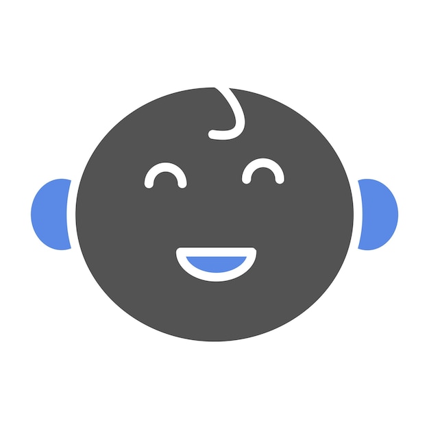 Diseño vectorial del estilo del icono de la sonrisa del bebé