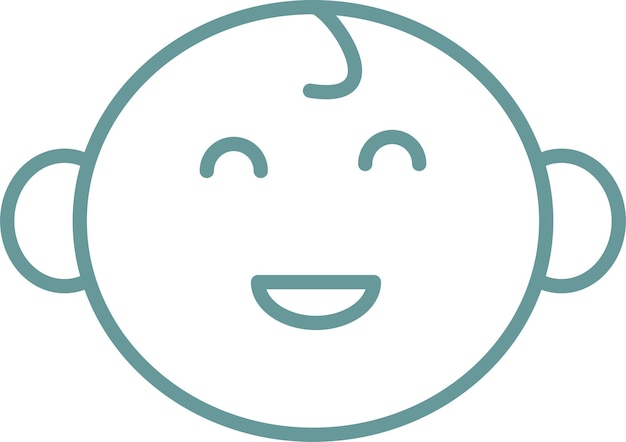 Diseño vectorial del estilo del icono de la sonrisa del bebé