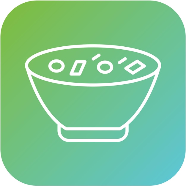 Diseño vectorial del estilo del icono de la sopa de almejas