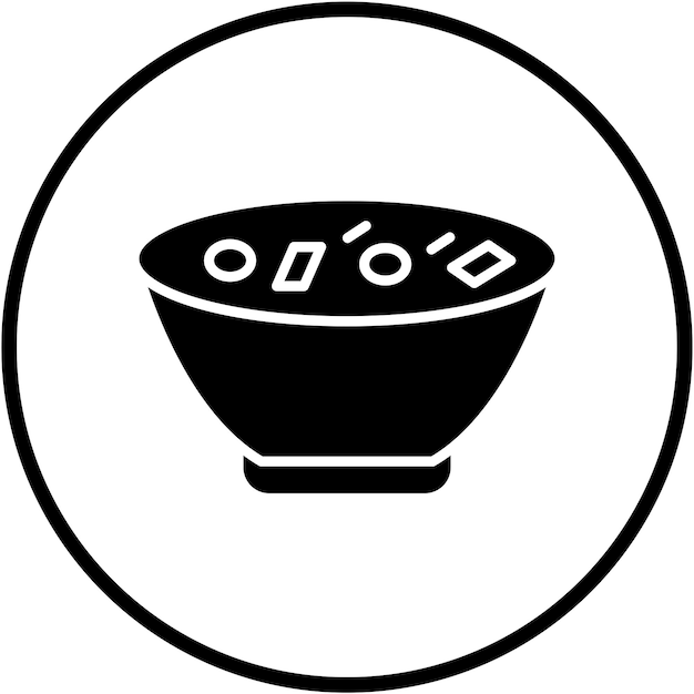 Diseño vectorial del estilo del icono de la sopa de almejas