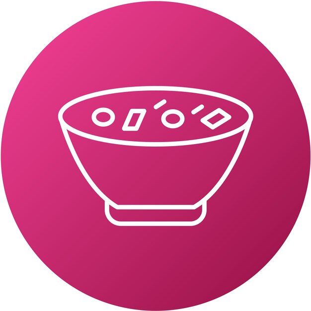 Diseño vectorial del estilo del icono de la sopa de almejas