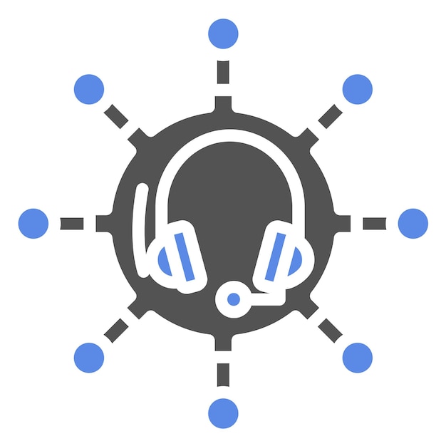 Diseño vectorial Estilo de icono de soporte multicanal