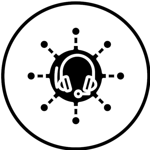 Diseño vectorial Estilo de icono de soporte multicanal