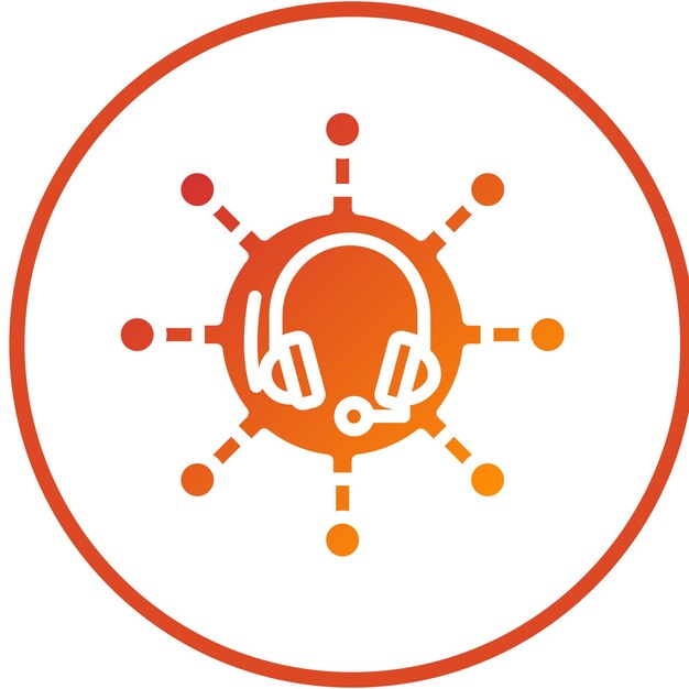 Diseño vectorial Estilo de icono de soporte multicanal