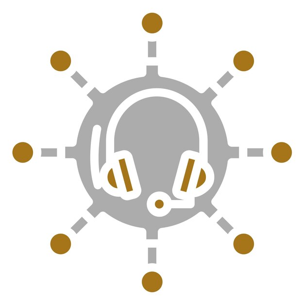 Diseño vectorial Estilo de icono de soporte multicanal