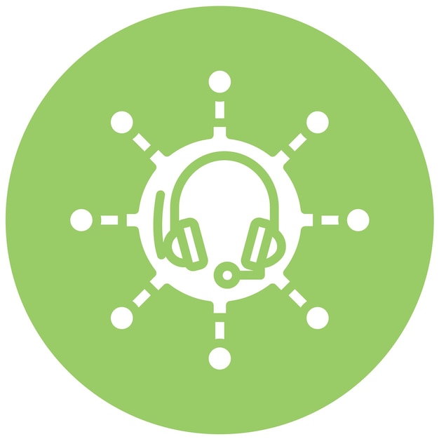 Diseño vectorial Estilo de icono de soporte multicanal