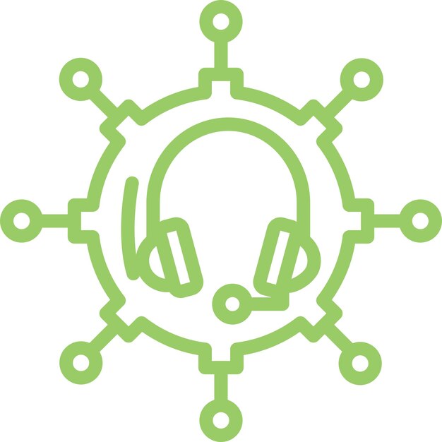 Diseño vectorial Estilo de icono de soporte multicanal