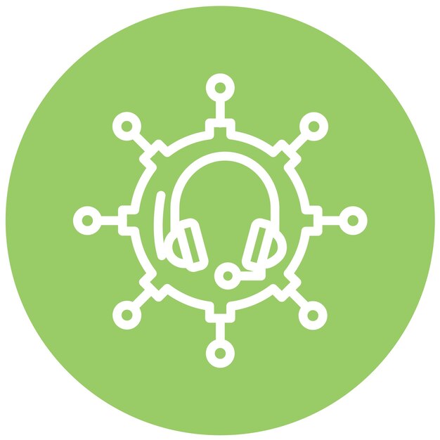 Diseño vectorial Estilo de icono de soporte multicanal