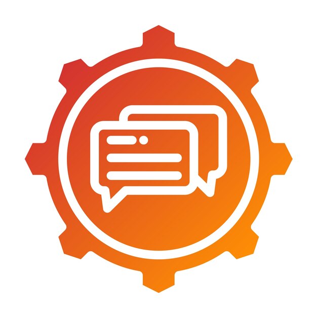 Diseño vectorial Estilo de icono de soporte de multichat
