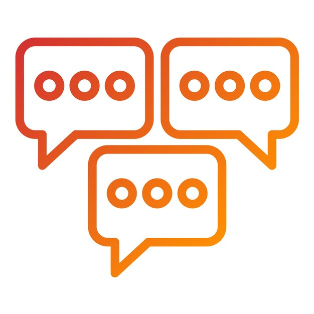 Diseño vectorial Estilo de icono de soporte de multichat