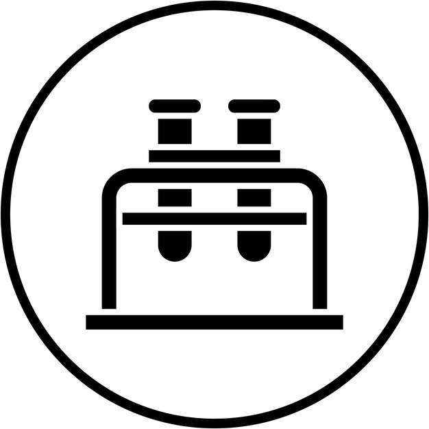 Diseño vectorial Estilo del icono del soporte del tubo de ensayo