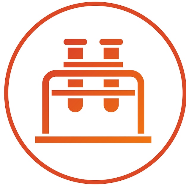 Diseño vectorial Estilo del icono del soporte del tubo de ensayo