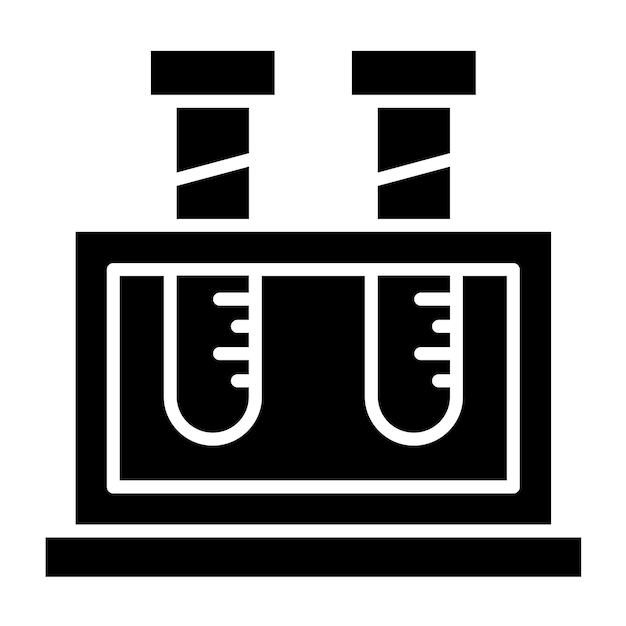 Diseño vectorial Estilo del icono del soporte del tubo de ensayo