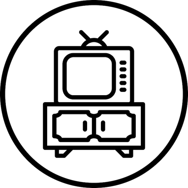Diseño vectorial del estilo del icono del soporte de TV