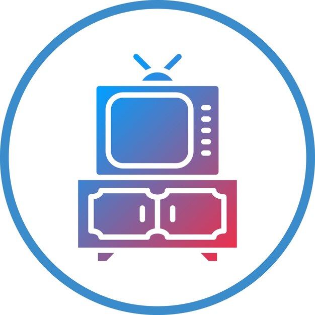 Diseño vectorial del estilo del icono del soporte de TV