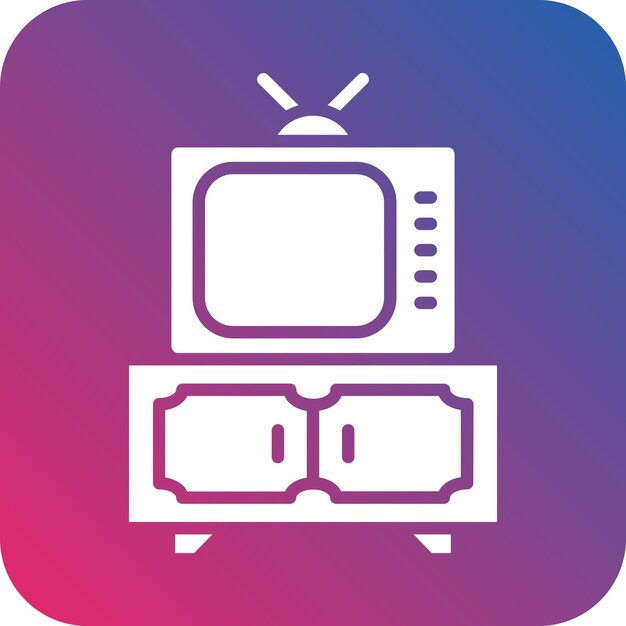 Diseño vectorial del estilo del icono del soporte de TV