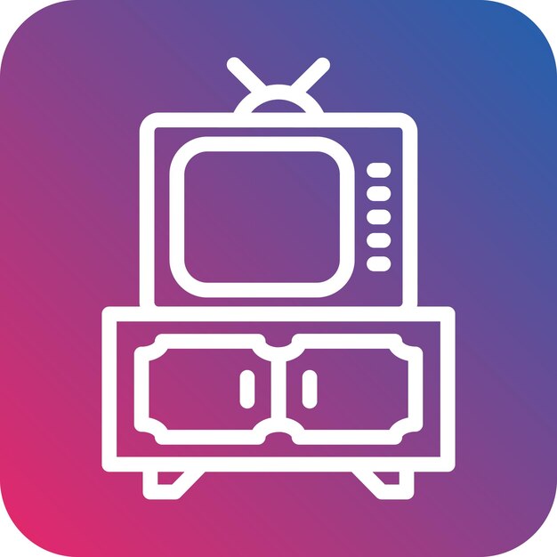 Diseño vectorial del estilo del icono del soporte de TV