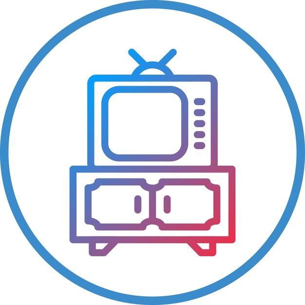 Diseño vectorial del estilo del icono del soporte de TV