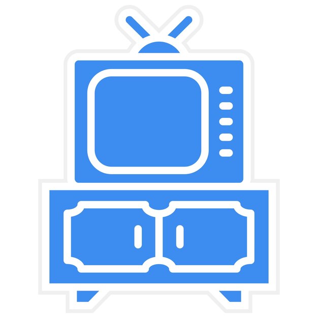 Diseño vectorial del estilo del icono del soporte de TV