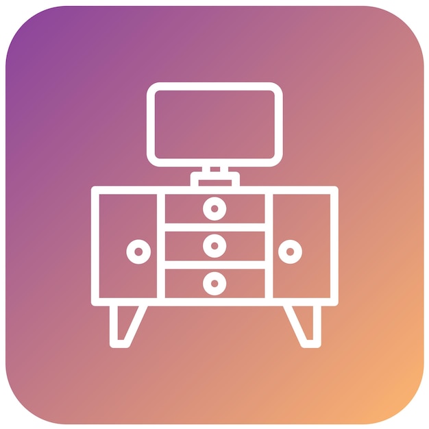 Diseño vectorial del estilo del icono del soporte de TV