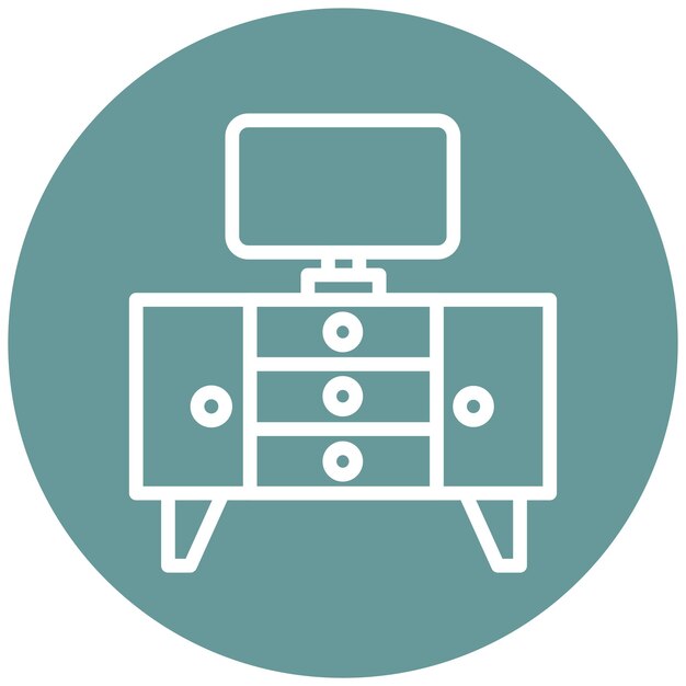 Diseño vectorial del estilo del icono del soporte de TV