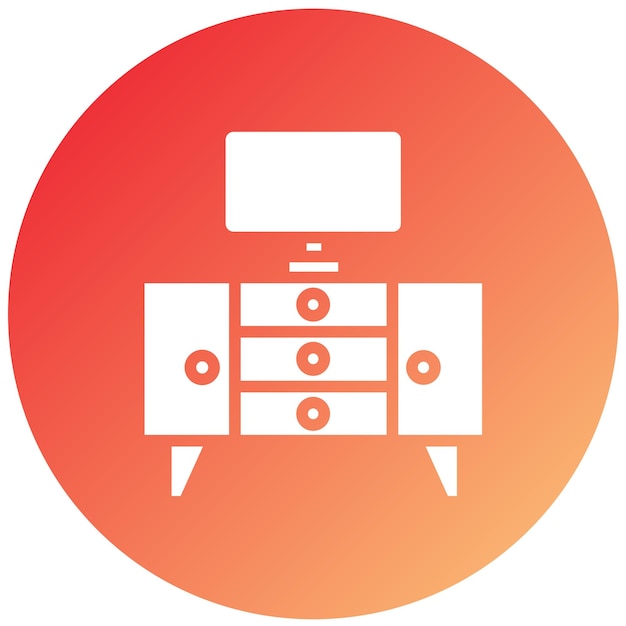 Diseño vectorial del estilo del icono del soporte de TV